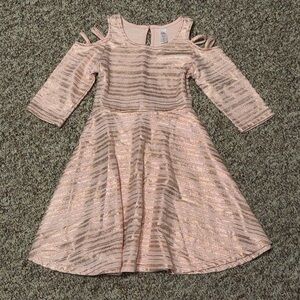 Girls size 8 Justice Shimmering Pink Striped Dress